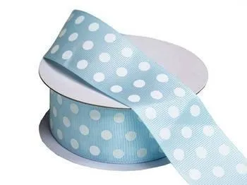 25 Yards 1.5" DIY Blue Grosgrain Polka Dot Ribbon Wedding Party Dress Favor Gift Craft