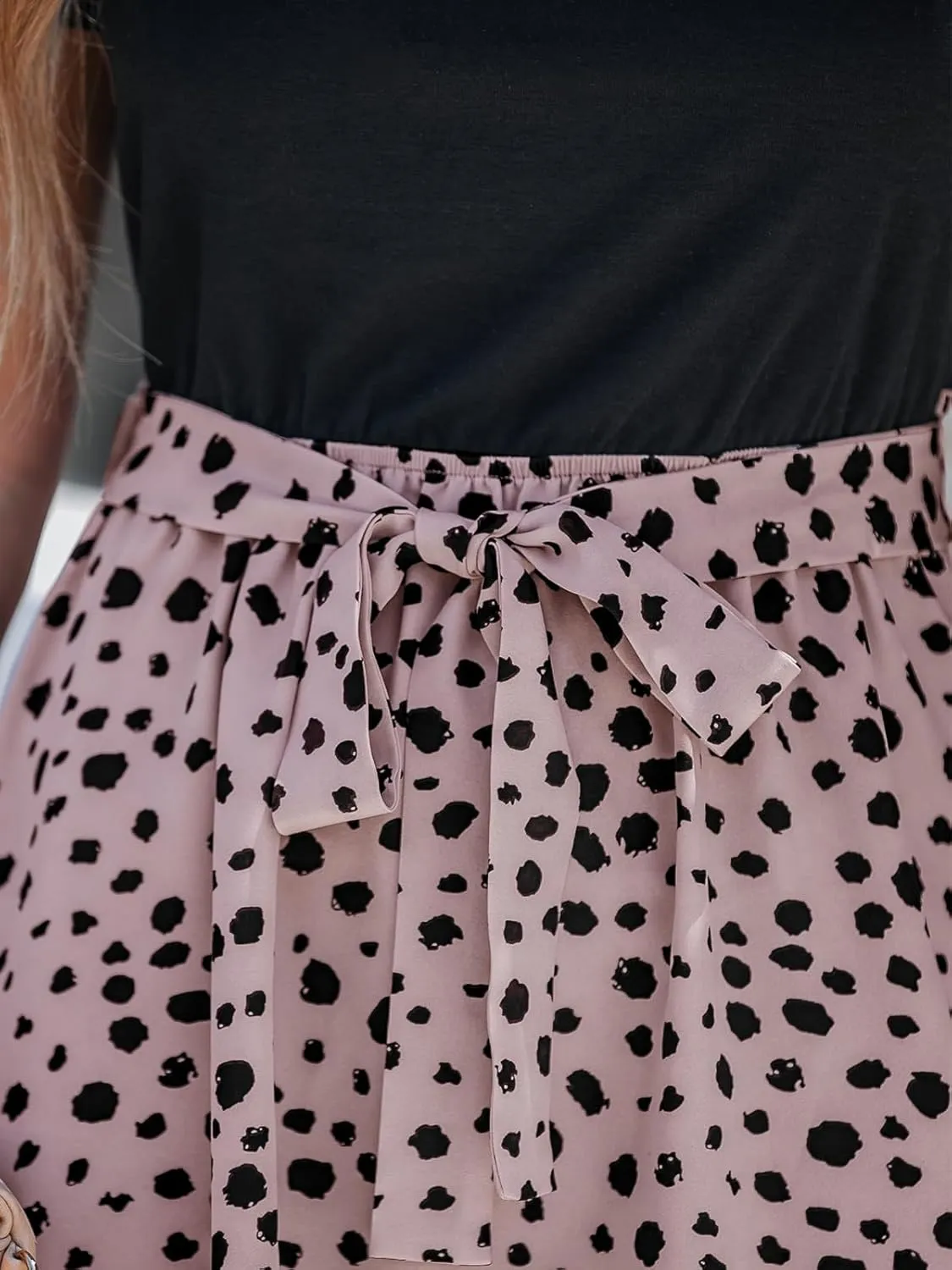 CUPSHE Women's Floral Paisley Mini Beach Dress Crew Neck Short Sleeve Belted Tie A Line Stripe Mini Summer Dresses