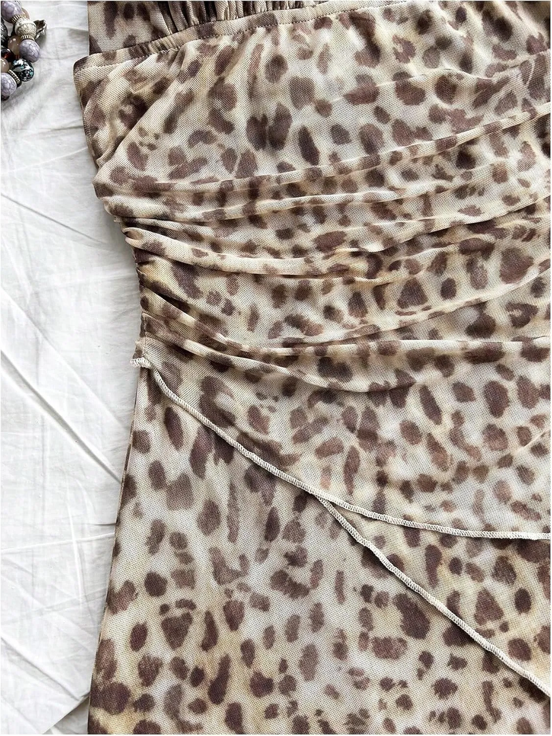 Floerns Women's Plus Size Cheetah Print Halter Dress Sleeveless Asymmetrical Hem Y2k Dress