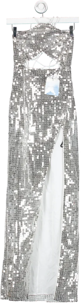 Majorelle Metallic Jovanna Sequin Embellished Gown UK XXS