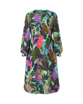 Marc Cain Colorful Leaf Design Dress