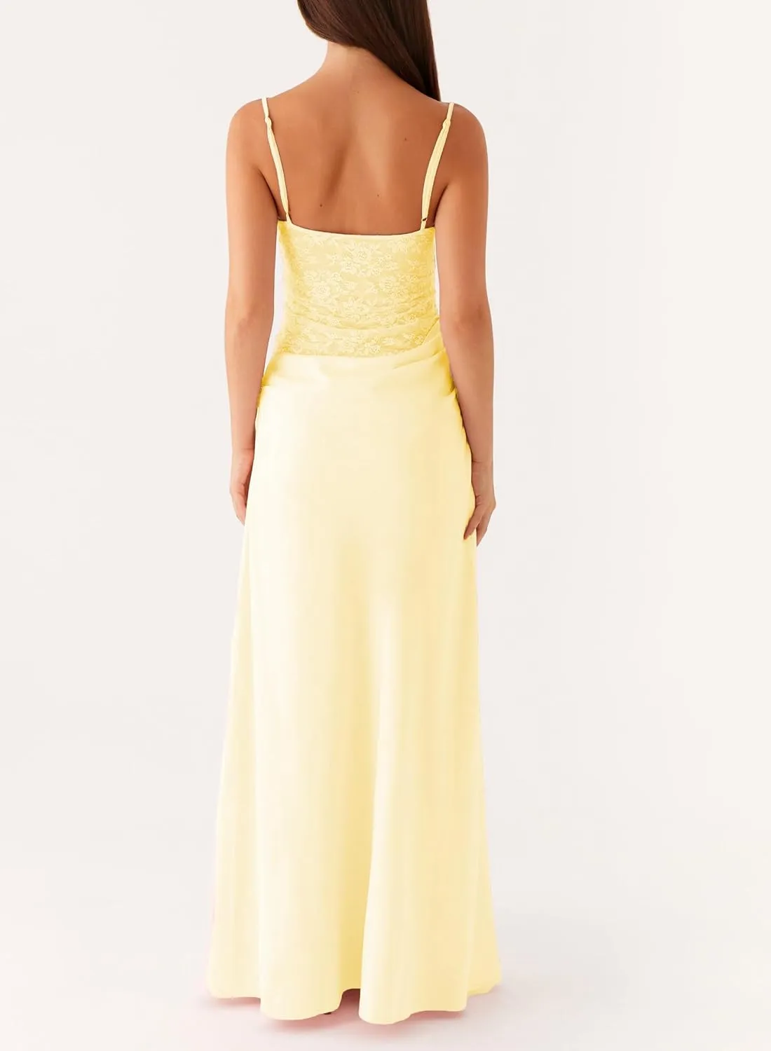 Women Sexy Cutout Maxi Dress Sleeveless Lace Patchwork Bodycon Dress Backless Summer Going Out Long Dresses