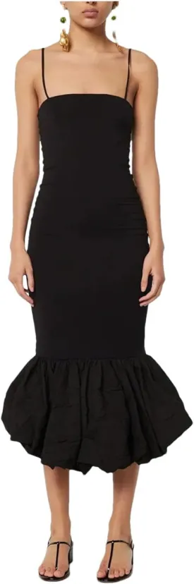 Women Spaghetti Strap Knit Fishtail Dress for Gown Black Sleeveless Backless Bodycon High Waist Sexy Long Dress