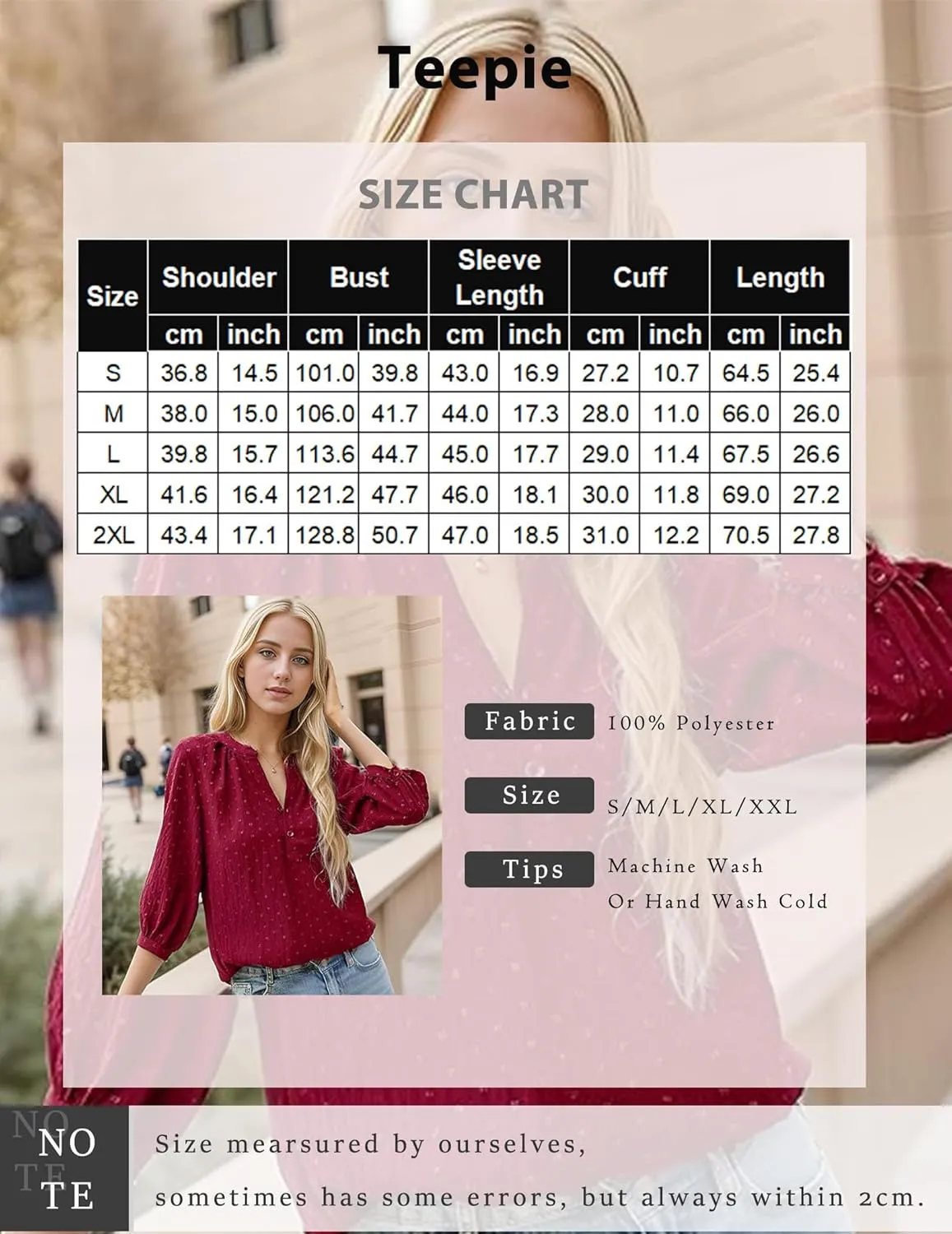 Women's Polka Dot Tops 3/4 Sleeve Henley Button Up Blouses Summer V-Neck Swiss Dot T-Shirts 2025 Spring Outfits S-XXL