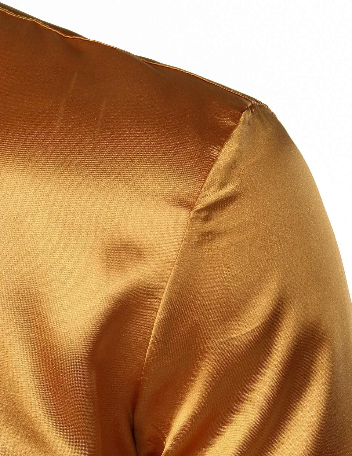 ZEROYAA Men's Luxury Shiny Silk Like Satin Button Up Dress Shirts